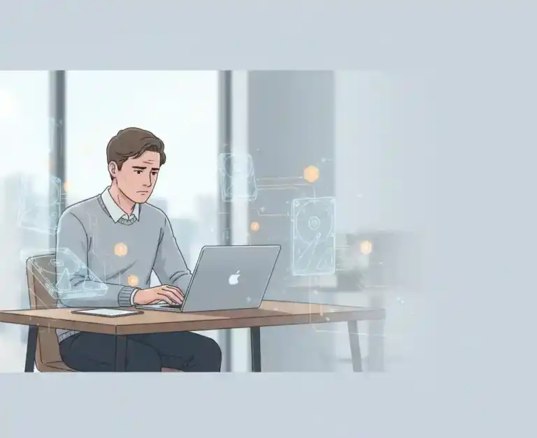 Person concerned about data loss